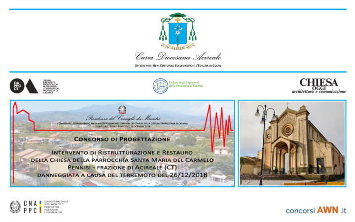 Pubblicato il concorso Ristrutturazione e restauro della chiesa della parrocchia S. Maria del Carmelo di Pennisi – Acireale sulla piattaforma concorsiawn.it